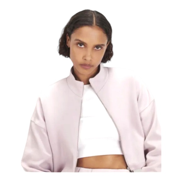 Zara Outerwear Lavender Cropped Full Zipper Front Sweatshirt Size Small - Picture 13 of 13